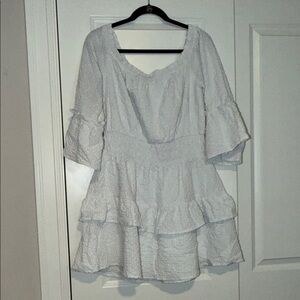 dry goods green dress Green Wool Chore Dress with Flutter Sleeve & Patch Pockets - XL main image 1